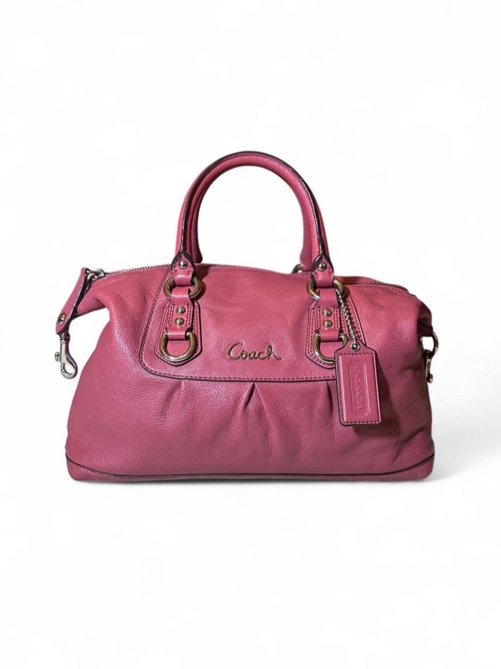 Coach Ginger Beet Pink Leather Ashley Satchel Handbag Purse Y2K Coquette Glam